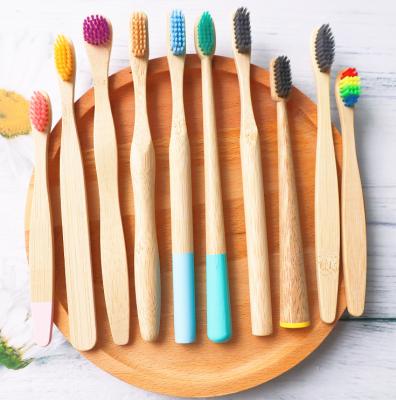 China Custom Bamboo Toothbrush Eco Friendly LOGO Charcoal Toothbrush for sale