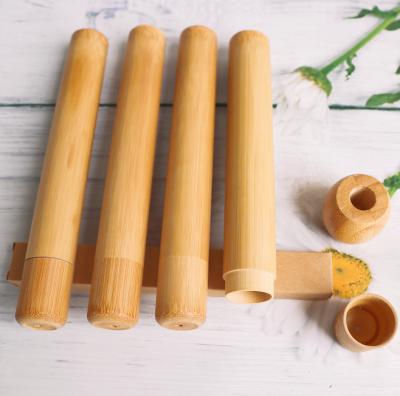 China China Eco Friendly Hand Made Portable Natural Bamboo Toothbrush Case Tube Holder for sale