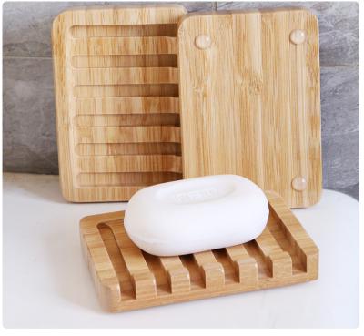 China Modern Natural Bamboo Soap Dish Holder Bathroom Soap Storage Box for sale