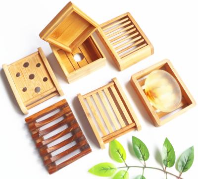 China Modern Natural Wood Bamboo Soap Dish Wooden Soap Holder for sale