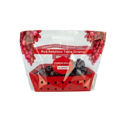 China Moisture Proof Customized Fogproof Fresh Vegetable Fruit Plastic Packaging Bags With Vent Air Hole And Zipper for sale