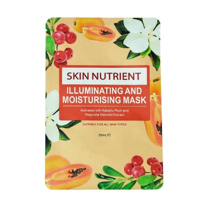 China Free Samples Moisture-Proof Heat Seal Customized Printing Aluminum Foil Facial-Mask Packaging Bags With Tear Notch for sale