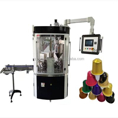 China Wenzhou YIBO Food Tender Small Nespresso Instant Coffee Capsule Cup Automatic Rotary Type Filling Sealing Machine for sale