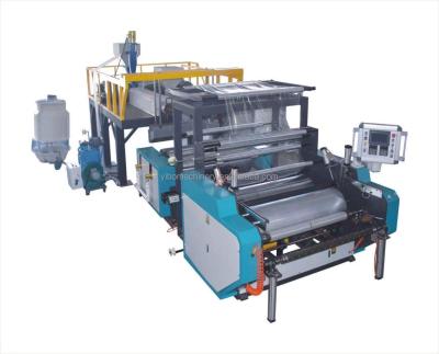 China Film extruder casing stretch machine price cinema stretch pe film 1000mm 2 layers zu verkaufen