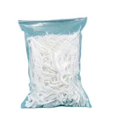 China For Home Use 1000 picks Individually Wrapped Deep Clean Unflavored Non Wax Plastic Dental Floss Pick Toothpick For Adults for sale