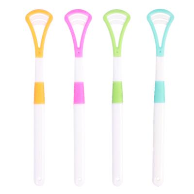 China For Home Use High Quality Colorful Silicone Tongue Coating Cleaning Brush Plastic Tongue Cleaner Scraper for sale