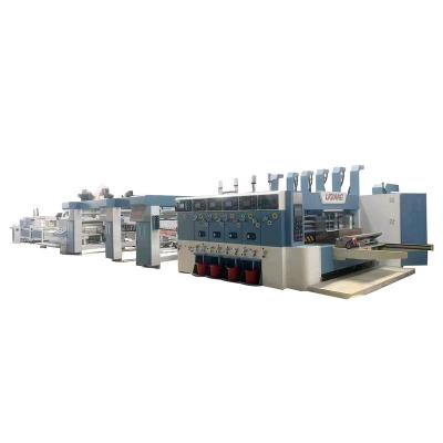 China Carton Box Making Forming Machine cardboard  flexo printing die cutting slotting gluing machine to make carton box package for sale