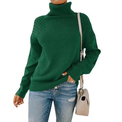 China QUICK DRY Women's Long Sleeve Turtle Neck Sweater Solid Color Knit Casual Pullover Sweater for sale