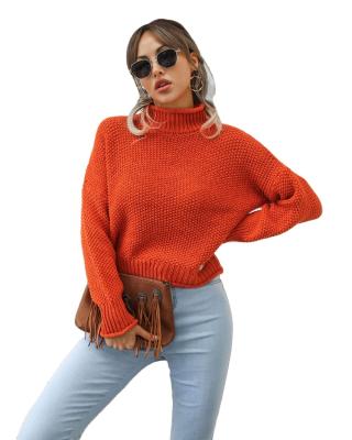 China Women Autumn Turtleneck Warm Sweater Fashion Anti-wrinkle Pullover Knit All-match Solid Loose Sweater for sale