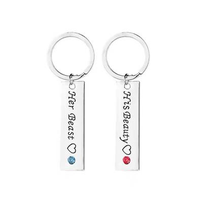 China Global Best Valentine's Gifts Fashion Lover Couple Alloy Metal Key Chain Keychains for sale