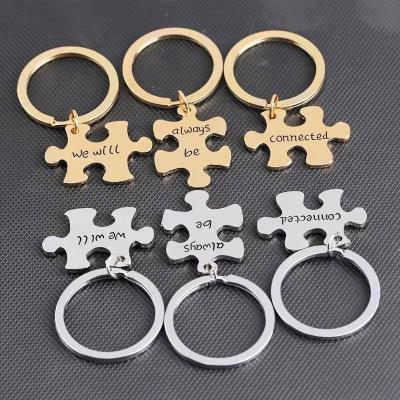 China Global Wholesale Fashion Metal Alloy Key Chain Good Friends Sisters Puzzle Key Ring Key Chains for sale