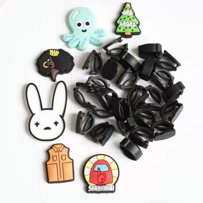 China Soft Wholesale PVC Charm Shoe Clog Cheap Buckle Accessories Rubber Lace Buckle for sale