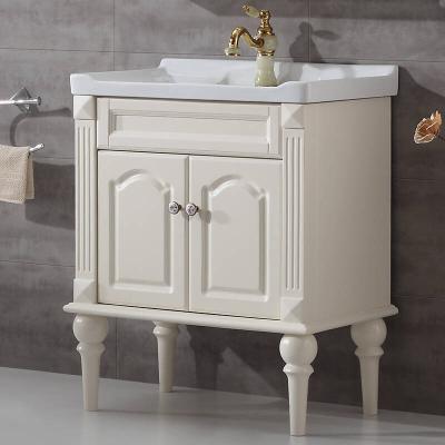 China American standard modern oak wood environment friendly small 32 inch bathroom vanity solid wood floor cabinets for sale