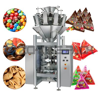 China Triangle Bag Snack Packaging Machine Verticale rolfilm Automatische granulaire voedselverpakkingsmachine Te koop