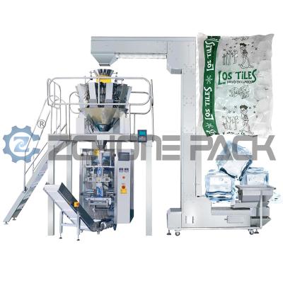 China Ice Packaging Machine Solid Granule Weighing System Roll Film Bag Vertical Packaging Machinery for sale