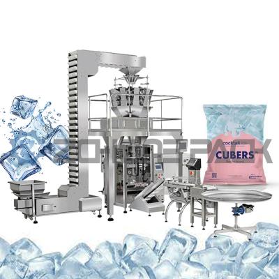 China Vertical Ice Cube Roll Film Back Sealed Bag Four-Side Sealed Bag Packaging Machine for sale