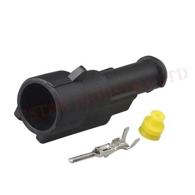 China Automotive DJ7011-1.5-11 HID 282103-1 1 pin waterproof wire harness connector with 15 cm wire for sale