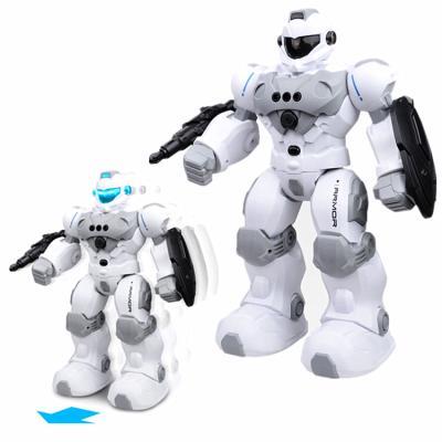 China DIY TOY Abs Plastic Material 2.4g Battery Operated Robot With Light And Healthy Intelligent Rc Robot Toy for sale