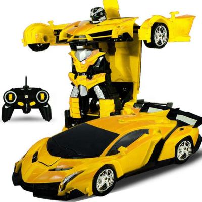 China Battery Operated Toy 2022 Hot Sale Induction Deformation Robot Car Charging Remote Control Children Toy Car for sale