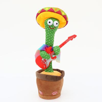 China Wholesale Education Toy Stuffed Music Lights Simulation Doll Dancing Cactus English Plush Toy With Light for sale