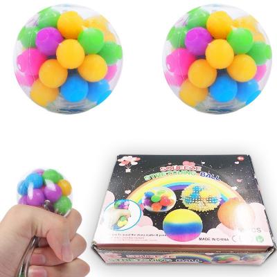 China Decompression DNA Crush Sensory Fidgety Colorful Beads Stress Ball Toys for sale