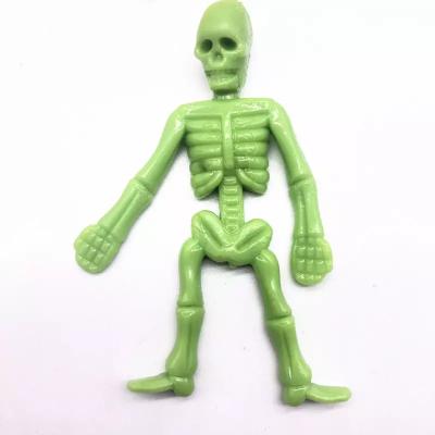 China Relieve Silicone Squishy Human Skeleton Stretch String TPR Stress Toy Anti-Anxiety Stress Halloween Scary Toy for sale