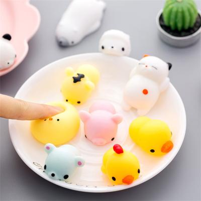 China Mochi Silicone Rubber Squeeze Toy Anti Stress Lovely Kids Toys Factory Soft Educational Cute Sticky Plastic Animal Squeeze Rubber Squeeze Toy for sale