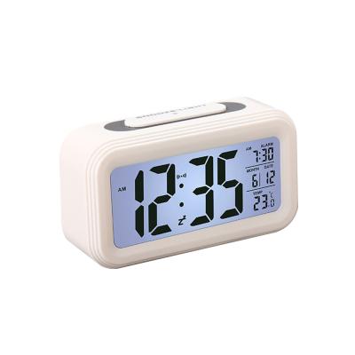 China Antique Style LED Alarm Clock Multifunction Temperature Display Wireless Charging Glow At Night for sale