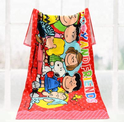 China 100% Cotton Compressed Gym Cartoon Pattern Rectangle Beach Towel for sale