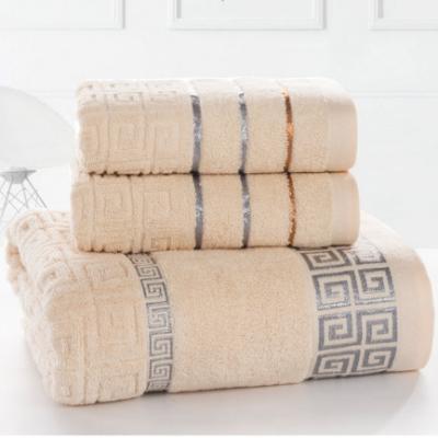 China Child Safe Super Soft Super Soft Large Bath Towel Set - Luxurious 100%Ringspun Cotton Rayon Trim Easy To Machine Wash Ideal For Daily (Camel) for sale