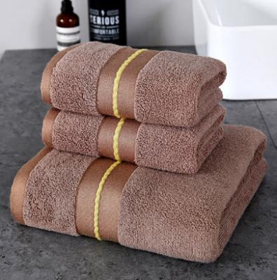 China Child Safe Super Soft Extra Large Bath Towel / Soft Set 70x140 - 100% Ringspun Cotton - Luxurious Rayon Trim - Ideal for Everyday Use (Coffee) for sale