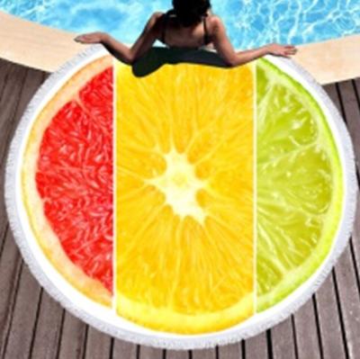 China 100% Custom Compressed Polyester Print Fruit Beach Towel for sale