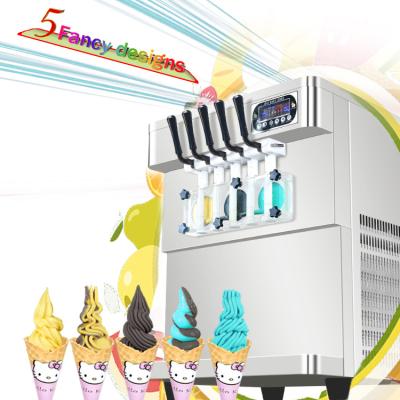 China Snack Factory CE Noodle Drops Free Wash Keep Fresh 5 Flavor Ice Cream Machine Soft / Soft Ice Cream Vending Machine / 5 Soft Ice Cream Machine for sale