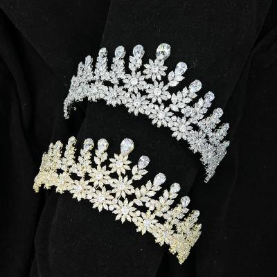 China Wedding Tiara Full Round Pageant Bride wedding bridal crown adult wedding jewelry set bridal wedding for sale