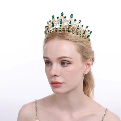 China Crystal Bridal Jewelry Sets Rhinestone Tiara Handmade Rhinestone Big Wedding hair crowns wedding for sale