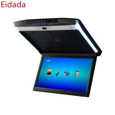 China Eidada Factory Private Mold 15.6 Inch Car Stereo Flip Down LED TV Monitor Roof Mount With Bus MP5 TF FM USB Mirror Link Audio Output for sale