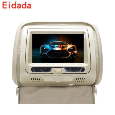 China AV Function Eidada Factory Sale 7 Inch Pillow Car LCD Headrest DVD Player With Zipper for sale