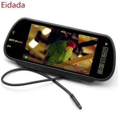 China HD Remote Control LED Media Player MP5 USB SD Card 7 Inch Rearview Mirror Car Monitor with 7 TFT LCD with Good Price for sale