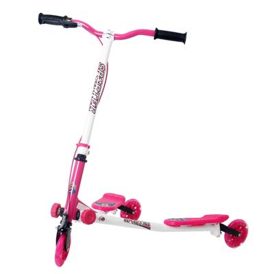 China Polyurethane Sporter Junior Scooter 125mm Light Up Wheel Reinforced Steel Frame Foldable and Portable Tri Flicker Scooter For Girls for sale