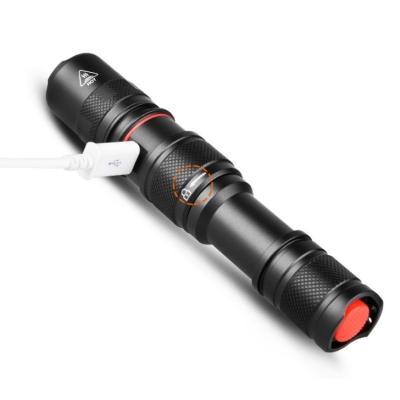 China Emergency Mini 10w XML T6 Led USB Rechargeable Spotlight Flashlight for sale