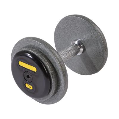 China Universal Gym Equipment Varnish Cast Iron Round Head Dumbbell 10lb 49lb 90lb 2.5KG 25KG Black Baking Set for sale