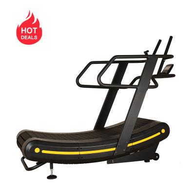 China 2021 commercial new best commercial no power curved fitness treadmill machine without motor for sale