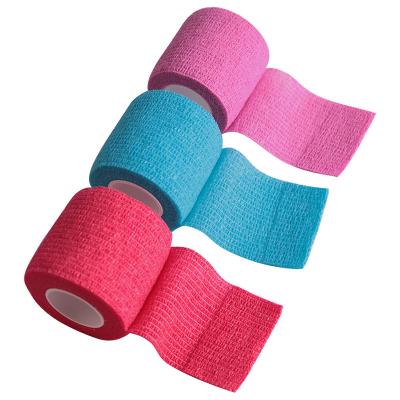 China Nonwoven+spandex Hospital Grade Medical Sports Wound Support Dressing Custom Print Colored Vet Self Adhesive Wrap Cohesive Elastic Bandage for sale