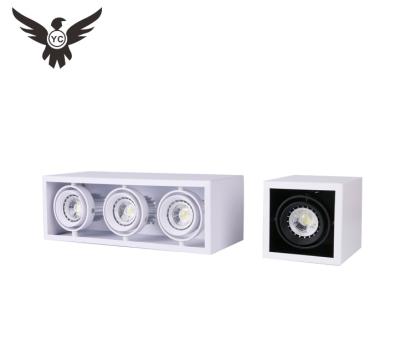 China Modern Adjustable Dimmable Led Grille Light Housing 18W 30W 36W MR16 COB Led Grille Light Fixture Downlight Grille for sale