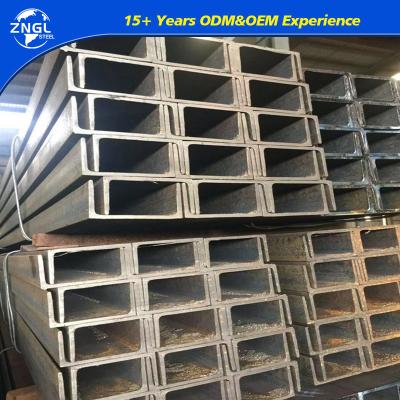 China S235jr S355jr A36 Ss400 Acero galvanizado Ss400 Q235 Sección de acero de canal de canal laminado en caliente en venta