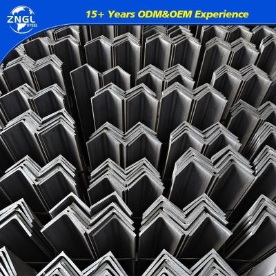 China Aanpassing ASTM A36 A53 Q235 Q345 S355jr Carbon gelijkhoekig staal gegalvaniseerd ijzer L-vorm mild staal hoek ongelijkhoekig staal hoeken Te koop