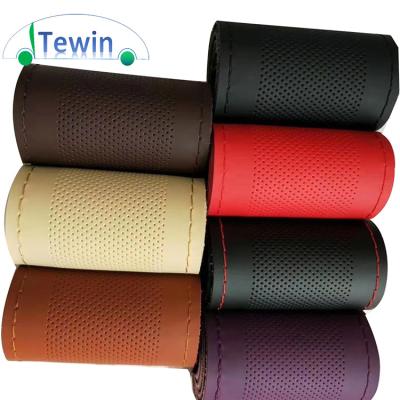 China Hand Sewing 2021 Hot Sale Classic Leather Hand Design PVC Car Steering Seam Cover With Hole for sale