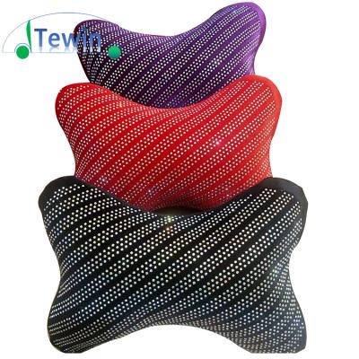 China Wholesale Universal Custom Anti Dust Massage Diamond Headrest Car Neck Rest Pillow With Cushion for sale