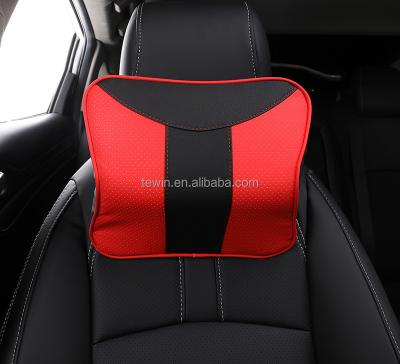 China Breathable Memory Foam +Memory Foam Car Neck Pillow Headrest Leather Fiber Headrest Pillow Car Neck Rest Cushion Leather Car Support Headrest for sale