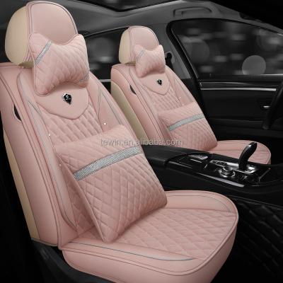 China FULL luxury pink COVERED full set car seat covers full set car seat cover leather car seat cover for sale